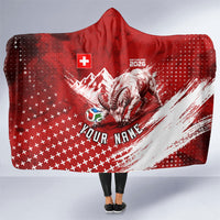 Personalized Switzerland Ibex Soccer 2026 Hooded Blanket Grunge Swiss Football Cross Mountain