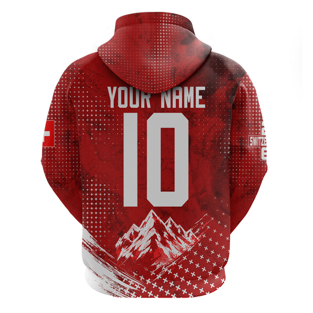 Personalized Switzerland Ibex Soccer 2026 Hoodie Grunge Swiss Football Cross Mountain