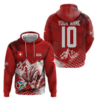 Personalized Switzerland Ibex Soccer 2026 Hoodie Grunge Swiss Football Cross Mountain