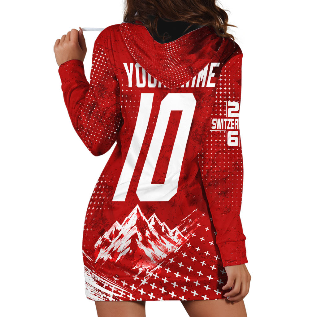 Personalized Switzerland Ibex Soccer 2026 Hoodie Dress Grunge Swiss Football Cross Mountain