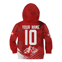Personalized Switzerland Ibex Soccer 2026 Kid Hoodie Grunge Swiss Football Cross Mountain