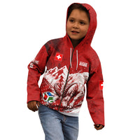 Personalized Switzerland Ibex Soccer 2026 Kid Hoodie Grunge Swiss Football Cross Mountain