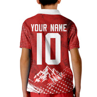 Personalized Switzerland Ibex Soccer 2026 Kid Polo Shirt Grunge Swiss Football Cross Mountain