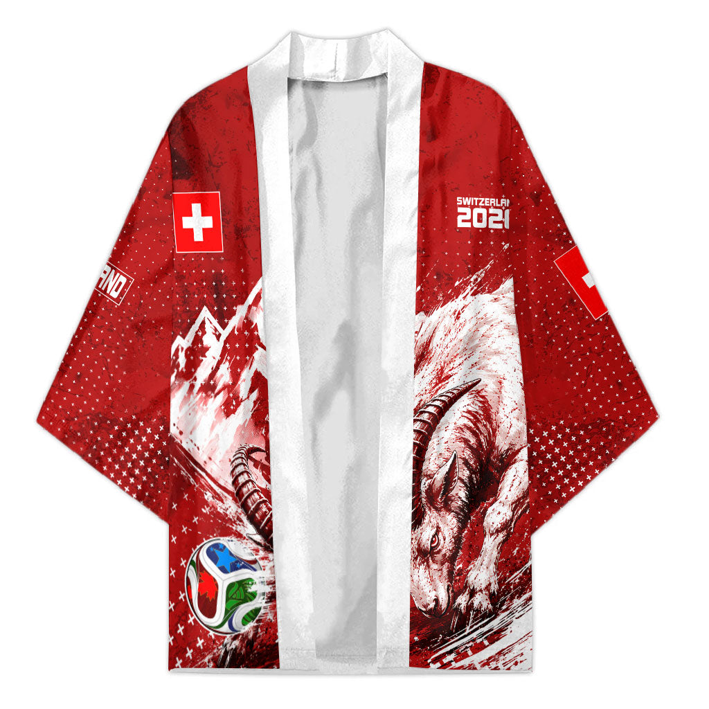Personalized Switzerland Ibex Soccer 2026 Kimono Grunge Swiss Football Cross Mountain