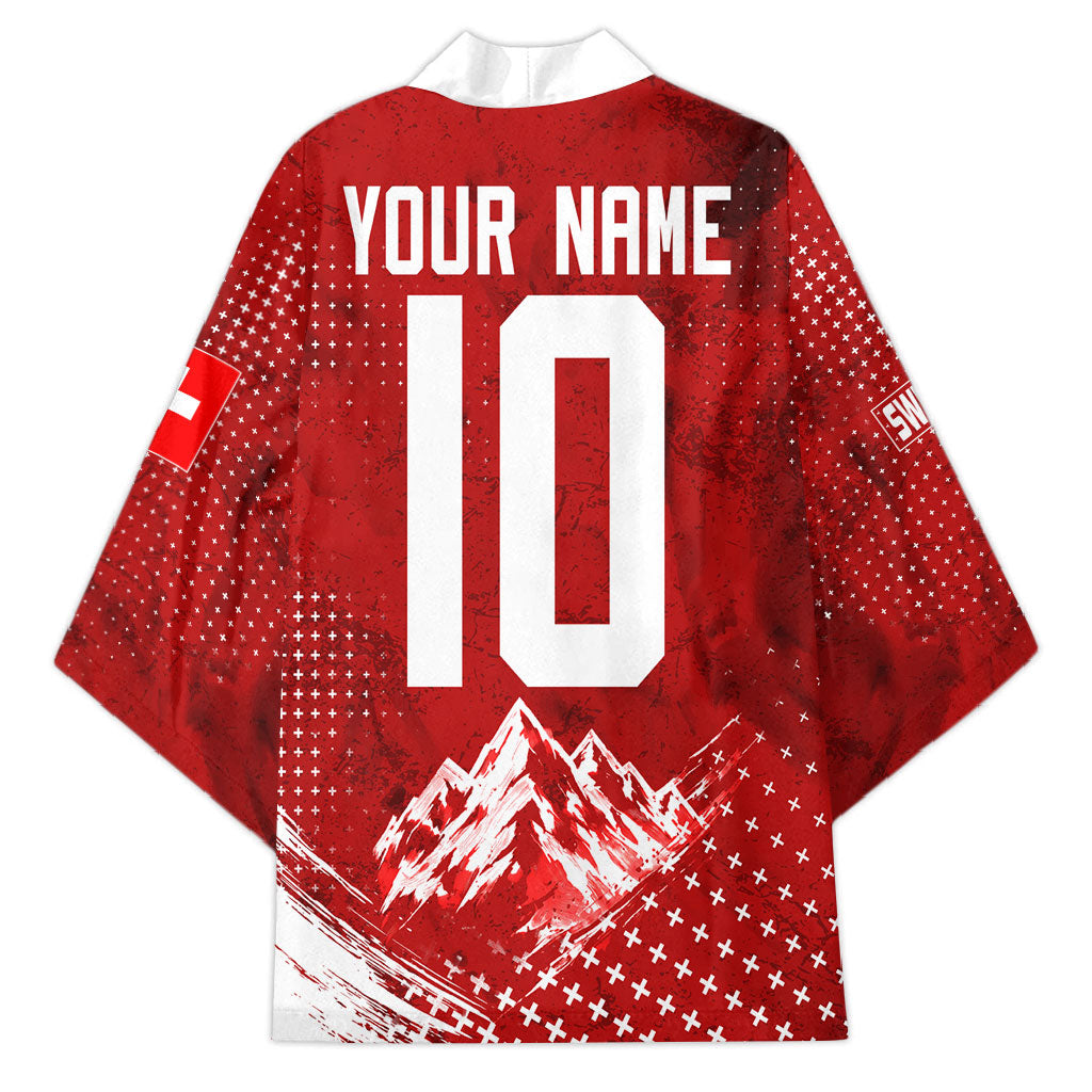 Personalized Switzerland Ibex Soccer 2026 Kimono Grunge Swiss Football Cross Mountain