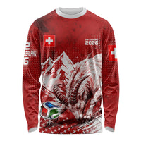 Personalized Switzerland Ibex Soccer 2026 Long Sleeve Shirt Grunge Swiss Football Cross Mountain