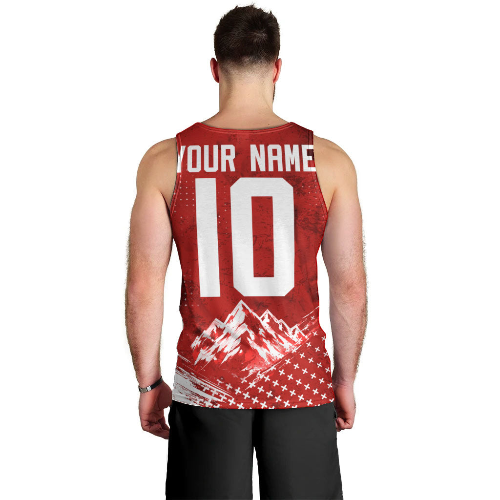 Personalized Switzerland Ibex Soccer 2026 Men Tank Top Grunge Swiss Football Cross Mountain