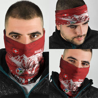 Personalized Switzerland Ibex Soccer 2026 Neck Gaiter Grunge Swiss Football Cross Mountain