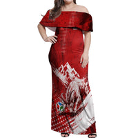 Personalized Switzerland Ibex Soccer 2026 Off Shoulder Maxi Dress Grunge Swiss Football Cross Mountain