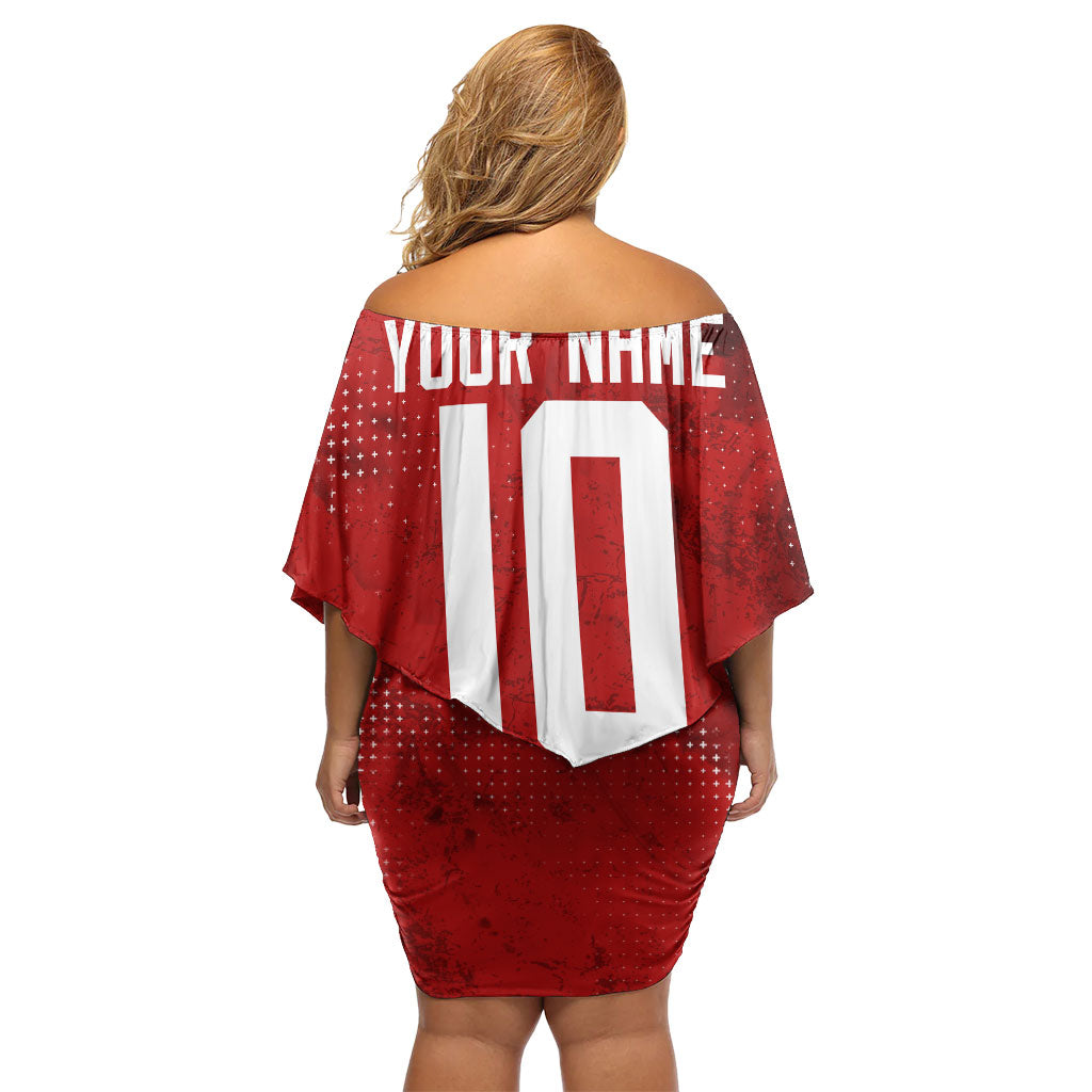 Personalized Switzerland Ibex Soccer 2026 Off Shoulder Short Dress Grunge Swiss Football Cross Mountain