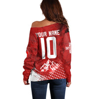 Personalized Switzerland Ibex Soccer 2026 Off Shoulder Sweater Grunge Swiss Football Cross Mountain