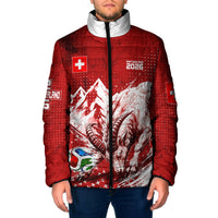 Personalized Switzerland Ibex Soccer 2026 Padded Jacket Grunge Swiss Football Cross Mountain