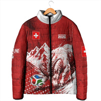 Personalized Switzerland Ibex Soccer 2026 Padded Jacket Grunge Swiss Football Cross Mountain