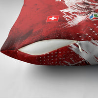Personalized Switzerland Ibex Soccer 2026 Pillow Cover Grunge Swiss Football Cross Mountain