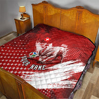 Personalized Switzerland Ibex Soccer 2026 Quilt Grunge Swiss Football Cross Mountain