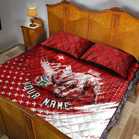 Personalized Switzerland Ibex Soccer 2026 Quilt Bed Set Grunge Swiss Football Cross Mountain