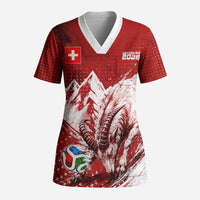 Personalized Switzerland Ibex Soccer 2026 Scrub Top Grunge Swiss Football Cross Mountain