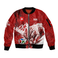 Personalized Switzerland Ibex Soccer 2026 Sleeve Zip Bomber Jacket Grunge Swiss Football Cross Mountain