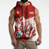 Personalized Switzerland Ibex Soccer 2026 Sleeveless Hoodie Grunge Swiss Football Cross Mountain