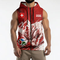 Personalized Switzerland Ibex Soccer 2026 Sleeveless Zip Hoodie Grunge Swiss Football Cross Mountain