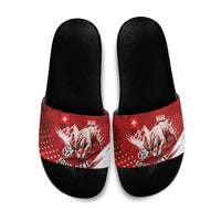 Personalized Switzerland Ibex Soccer 2026 Slide Sandals Grunge Swiss Football Cross Mountain
