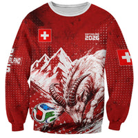 Personalized Switzerland Ibex Soccer 2026 Sweatshirt Grunge Swiss Football Cross Mountain