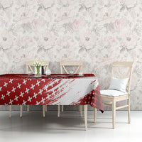 Personalized Switzerland Ibex Soccer 2026 Tablecloth Grunge Swiss Football Cross Mountain