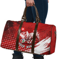 Personalized Switzerland Ibex Soccer 2026 Travel Bag Grunge Swiss Football Cross Mountain