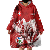 Personalized Switzerland Ibex Soccer 2026 Wearable Blanket Hoodie Grunge Swiss Football Cross Mountain
