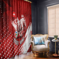 Personalized Switzerland Ibex Soccer 2026 Window Curtain Grunge Swiss Football Cross Mountain