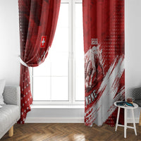 Personalized Switzerland Ibex Soccer 2026 Window Curtain Grunge Swiss Football Cross Mountain