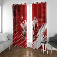 Personalized Switzerland Ibex Soccer 2026 Window Curtain Grunge Swiss Football Cross Mountain