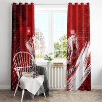 Personalized Switzerland Ibex Soccer 2026 Window Curtain Grunge Swiss Football Cross Mountain