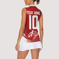 Personalized Switzerland Ibex Soccer 2026 Women Sleeveless Polo Shirt Grunge Swiss Football Cross Mountain