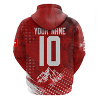 Personalized Switzerland Ibex Soccer 2026 Zip Hoodie Grunge Swiss Football Cross Mountain