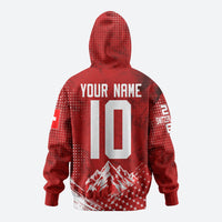 Personalized Switzerland Ibex Soccer 2026 Zip Hoodie Grunge Swiss Football Cross Mountain