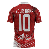 Personalized Switzerland Ibex Soccer 2026 Zipper Polo Shirt Grunge Swiss Football Cross Mountain