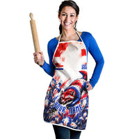 Personalized Croatia Marten Soccer 2026 Apron Football Grunge Checkerboard Croatian Iris Floral