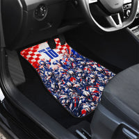 Personalized Croatia Marten Soccer 2026 Car Mats Football Grunge Checkerboard Croatian Iris Floral