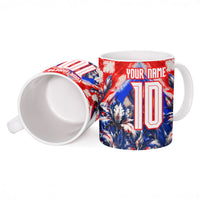 Personalized Croatia Marten Soccer 2026 Ceramic Mug Football Grunge Checkerboard Croatian Iris Floral