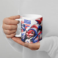 Personalized Croatia Marten Soccer 2026 Ceramic Mug Football Grunge Checkerboard Croatian Iris Floral