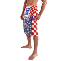 Personalized Croatia Marten Soccer 2026 Lavalava Football Grunge Checkerboard Croatian Iris Floral