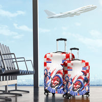 Personalized Croatia Marten Soccer 2026 Luggage Cover Football Grunge Checkerboard Croatian Iris Floral