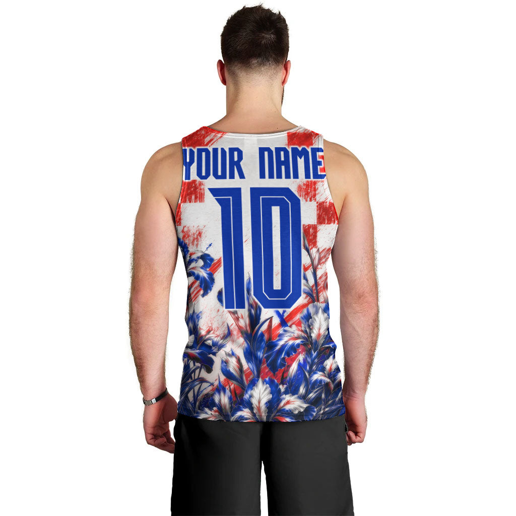 Personalized Croatia Marten Soccer 2026 Men Tank Top Football Grunge Checkerboard Croatian Iris Floral