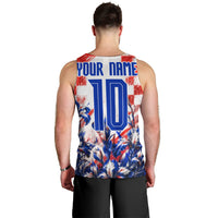 Personalized Croatia Marten Soccer 2026 Men Tank Top Football Grunge Checkerboard Croatian Iris Floral