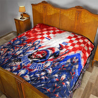 Personalized Croatia Marten Soccer 2026 Quilt Football Grunge Checkerboard Croatian Iris Floral