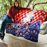 Personalized Croatia Marten Soccer 2026 Quilt Football Grunge Checkerboard Croatian Iris Floral