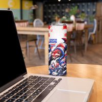 Personalized Croatia Marten Soccer 2026 Skinny Tumbler Football Grunge Checkerboard Croatian Iris Floral