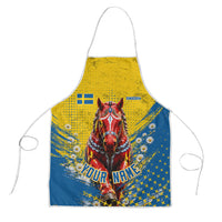 Personalized Sweden Dala Horse Soccer Apron Grunge Swedish Flag Cheering Fans Floral