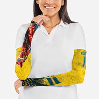 Personalized Sweden Dala Horse Soccer Arm Sleeves Grunge Swedish Flag Cheering Fans Floral